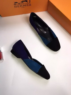 HERMES Shallow mouth flat shoes Women--007